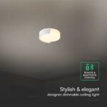 V-TAC 24189VT LED Πλαφονίερα Οροφής Λευκή Στρογγυλή Φ450 48W 5760lm Dimmable CCT με Τηλεχειριστήριο