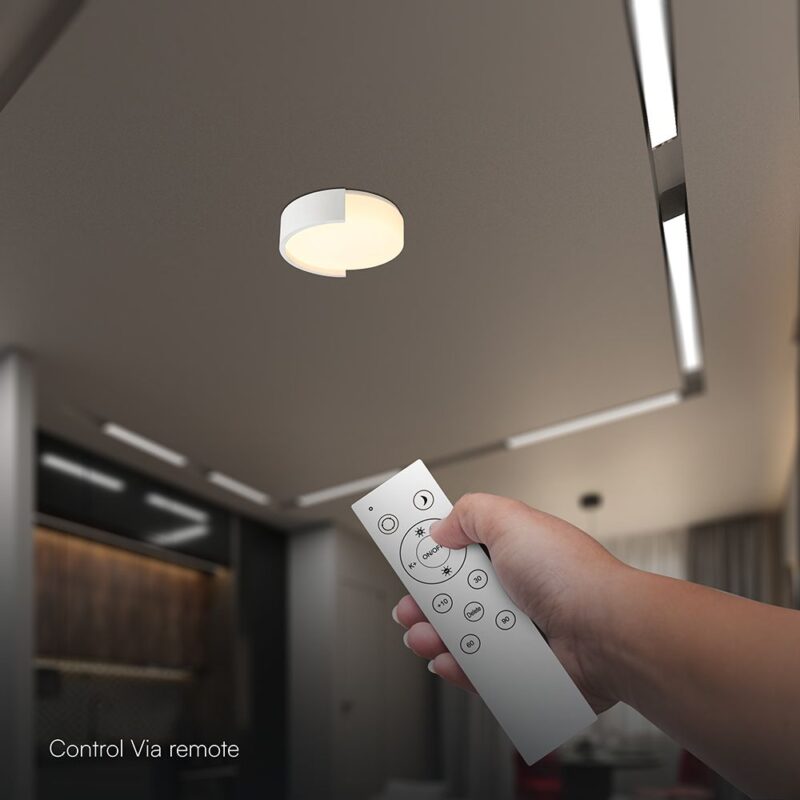 V-TAC 24189VT LED Πλαφονίερα Οροφής Λευκή Στρογγυλή Φ450 48W 5760lm Dimmable CCT με Τηλεχειριστήριο