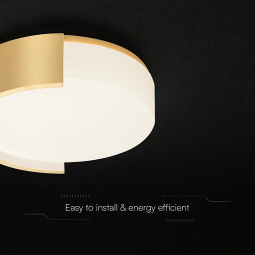 V-TAC 24190 48W LED Decorative Ceiling Lamp (D450*H120mm) 3in1 Remote Control Dimmable Gold