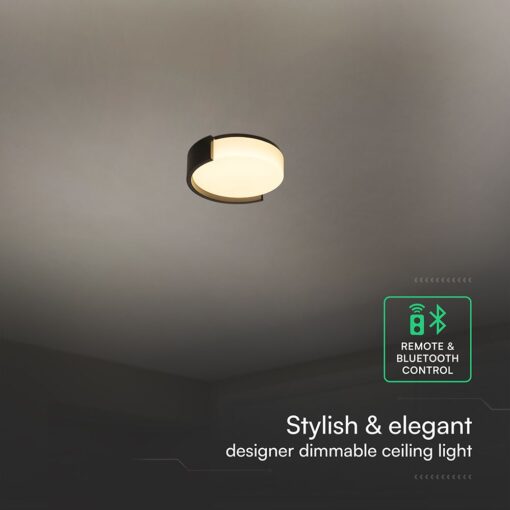 V-TAC 24191VT LED Πλαφονίερα Οροφής Μαύρη Στρογγυλή Φ550 63W 7200lm Dimmable CCT με Τηλεχειριστήριο