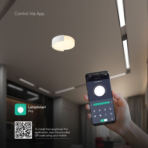 V-TAC 24192VT LED Πλαφονίερα Οροφής Λευκή Στρογγυλή Φ550 63W 7200lm Dimmable CCT με Τηλεχειριστήριο