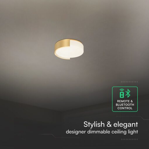 V-TAC 24193VT LED Πλαφονίερα Οροφής Χρυσή Στρογγυλή Φ550 63W 7200lm Dimmable CCT με Τηλεχειριστήριο