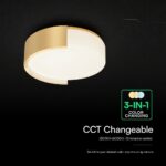 V-TAC 24193VT LED Πλαφονίερα Οροφής Χρυσή Στρογγυλή Φ550 63W 7200lm Dimmable CCT με Τηλεχειριστήριο
