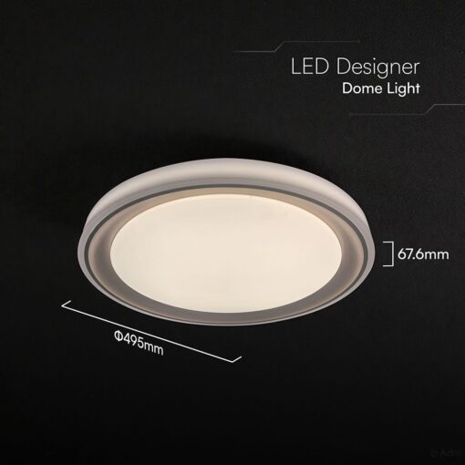 V-TAC 24194VT LED Πλαφονίερα Οροφής Καφέ Στρογγυλή Φ500 30W/60W 6000lm Dimmable CCT με Τηλεχειριστήριο