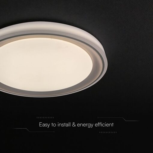 V-TAC 24194VT LED Πλαφονίερα Οροφής Καφέ Στρογγυλή Φ500 30W/60W 6000lm Dimmable CCT με Τηλεχειριστήριο