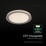 V-TAC 24194VT LED Πλαφονίερα Οροφής Καφέ Στρογγυλή Φ500 30W/60W 6000lm Dimmable CCT με Τηλεχειριστήριο