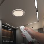 V-TAC 24194VT LED Πλαφονίερα Οροφής Καφέ Στρογγυλή Φ500 30W/60W 6000lm Dimmable CCT με Τηλεχειριστήριο