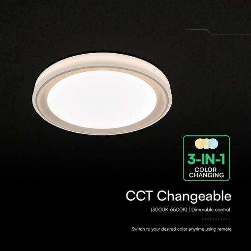V-TAC 24195 LED Designer Domelight 30W/60W/30W Remote Contron 3in1 Dimmable Golden Cover
