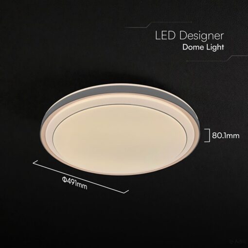 V-TAC 24196VT LED Πλαφονίερα Οροφής Στρογγυλή Φ490 30W/60W 6000lm Dimmable CCT με Τηλεχειριστήριο Καφέ
