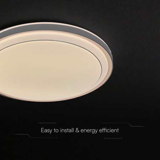 V-TAC 24196VT LED Πλαφονίερα Οροφής Στρογγυλή Φ490 30W/60W 6000lm Dimmable CCT με Τηλεχειριστήριο Καφέ