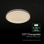 V-TAC 24196VT LED Πλαφονίερα Οροφής Στρογγυλή Φ490 30W/60W 6000lm Dimmable CCT με Τηλεχειριστήριο Καφέ