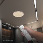 V-TAC 24196VT LED Πλαφονίερα Οροφής Στρογγυλή Φ490 30W/60W 6000lm Dimmable CCT με Τηλεχειριστήριο Καφέ