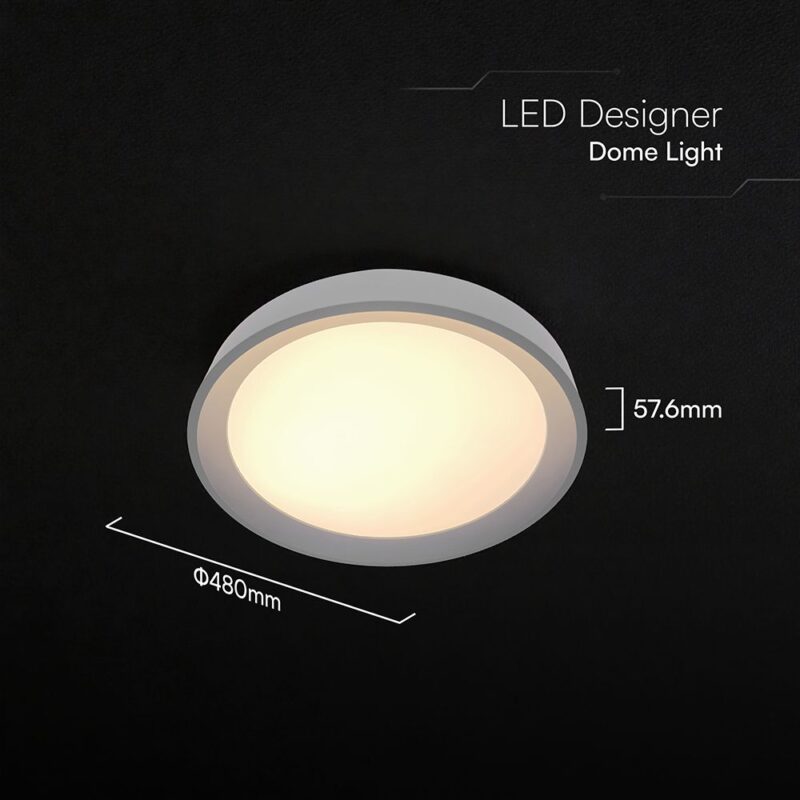 V-TAC 24197 LED Designer Domelight 30W/60W/30W Remote Contron 3in1 Dimmable Black Cover