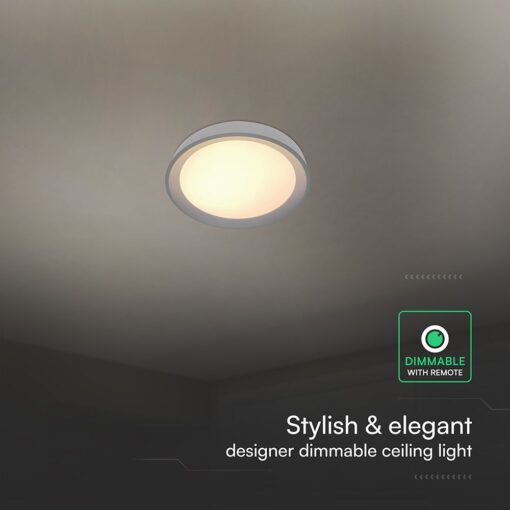 V-TAC 24197 LED Designer Domelight 30W/60W/30W Remote Contron 3in1 Dimmable Black Cover
