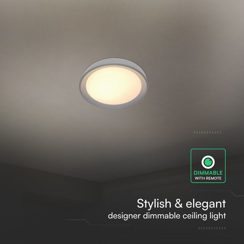 V-TAC 24197 LED Designer Domelight 30W/60W/30W Remote Contron 3in1 Dimmable Black Cover