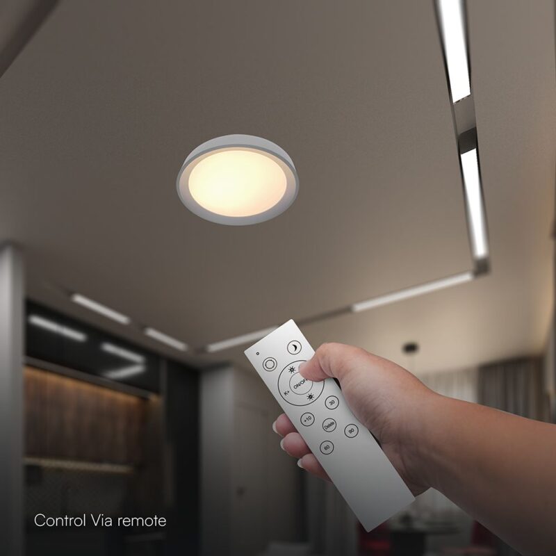 V-TAC 24197 LED Designer Domelight 30W/60W/30W Remote Contron 3in1 Dimmable Black Cover