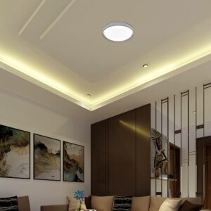 V-TAC 24198VT LED Πλαφονίερα Οροφής Στρογγυλή Φ480 30W/60W 6000lm Dimmable CCT με Τηλεχειριστήριο Σκούρο Καφέ