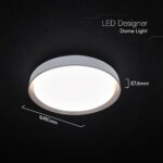 V-TAC 24198VT LED Πλαφονίερα Οροφής Στρογγυλή Φ480 30W/60W 6000lm Dimmable CCT με Τηλεχειριστήριο Σκούρο Καφέ