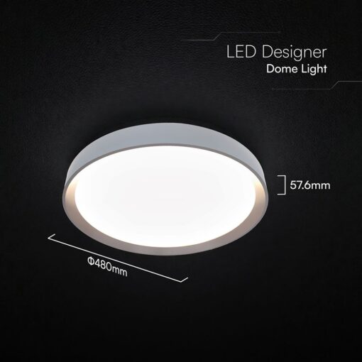 V-TAC 24198VT LED Πλαφονίερα Οροφής Στρογγυλή Φ480 30W/60W 6000lm Dimmable CCT με Τηλεχειριστήριο Σκούρο Καφέ