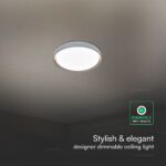 V-TAC 24198VT LED Πλαφονίερα Οροφής Στρογγυλή Φ480 30W/60W 6000lm Dimmable CCT με Τηλεχειριστήριο Σκούρο Καφέ