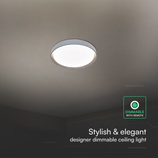 V-TAC 24198VT LED Πλαφονίερα Οροφής Στρογγυλή Φ480 30W/60W 6000lm Dimmable CCT με Τηλεχειριστήριο Σκούρο Καφέ
