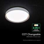 V-TAC 24198VT LED Πλαφονίερα Οροφής Στρογγυλή Φ480 30W/60W 6000lm Dimmable CCT με Τηλεχειριστήριο Σκούρο Καφέ