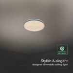 V-TAC 24199 LED Designer Domelight 30W/60W/30W Remote Contron 3in1 Dimmable Grey Cover