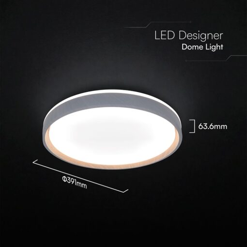 V-TAC 24200 LED Πλαφονίερα Οροφής Στρογγυλή Φ400 20W/40W 4000lm Dimmable CCT με Τηλεχειριστήριο Γκρι Απόχρωση Ξύλου
