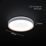 V-TAC 24201 LED Πλαφονίερα Οροφής Στρογγυλή Φ500 30W/60W 6000lm Dimmable CCT με Τηλεχειριστήριο Γκρι Απόχρωση Ξύλου