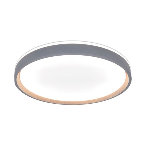 V-TAC 24201 LED Πλαφονίερα Οροφής Στρογγυλή Φ500 30W/60W 6000lm Dimmable CCT με Τηλεχειριστήριο Γκρι Απόχρωση Ξύλου