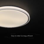 V-TAC 24202 LED Πλαφονίερα Οροφής Στρογγυλή Φ500 30W/60W 6000lm Dimmable CCT με Τηλεχειριστήριο Λευκή με Μαύρο Στεφάνι
