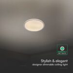 V-TAC 24204 LED Πλαφονίερα Οροφής Στρογγυλή Φ500 30W/60W 6000lm Dimmable CCT με Τηλεχειριστήριο Γκρι