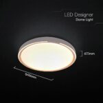 V-TAC 24206 LED Πλαφονίερα Οροφής Στρογγυλή Φ500 30W/60W 6000lm Dimmable CCT με Τηλεχειριστήριο σε Απόχρωση Ξύλου