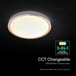 V-TAC 24206 LED Πλαφονίερα Οροφής Στρογγυλή Φ500 30W/60W 6000lm Dimmable CCT με Τηλεχειριστήριο σε Απόχρωση Ξύλου