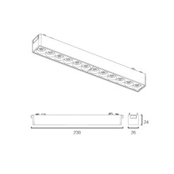 Sun Light ΦΩΤΙΣΤΙΚΑ-ΓΡΑΜΜΙΚΑ-ΜΑΓΝΗΤΙΚΗΣ ΡΑΓΑΣ-48V-ΜΑΥΡΟ ΧΡΩΜΑ-ARION-12G-W