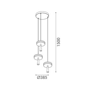 ASIAN-ΦΩΤΙΣΤΙΚΟ ΚΡΕΜΑΣΤΟ ΤΡΙΦΩΤΟ ΑΜΜΩΔΕΣ ΜΑΥΡΟ ΑΛΟΥΜΙΝΙΟΥ LED SMD 32W CCT 2080LM IP20 Φ385X1500MM ACA – CN3P32WBKCCT