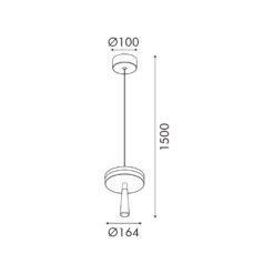 ASIAN-ΦΩΤΙΣΤΙΚΟ ΚΡΕΜΑΣΤΟ ΧΡΥΣΟ ΑΛΟΥΜΙΝΙΟΥ LED SMD 11W CCT 715LM IP20 Φ164X1500MM ACA – CNP11WGCCT