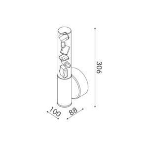 OASIS-ΦΩΤΙΣΤΙΚΟ ΕΠΙΤΟΙΧΟ ΧΑΛΚΙΝΟ ΑΛΟΥΜΙΝΙΟΥ LED COB 7W CCT 350LM IP20 100X88X306MM ACA – CNW7PBRCCT