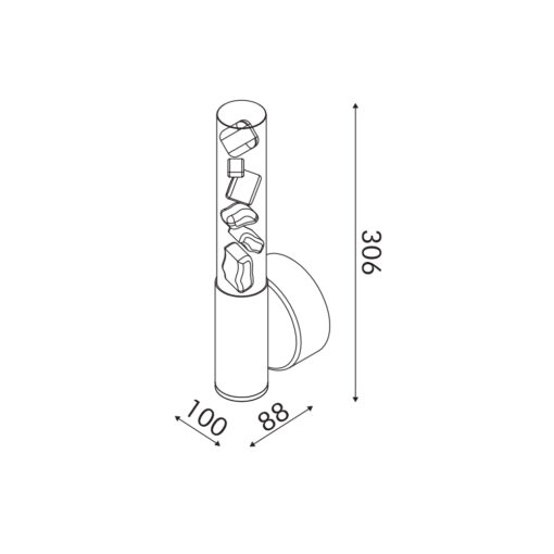 OASIS-ΦΩΤΙΣΤΙΚΟ ΕΠΙΤΟΙΧΟ ΧΑΛΚΙΝΟ ΑΛΟΥΜΙΝΙΟΥ LED COB 7W CCT 350LM IP20 100X88X306MM ACA – CNW7PBRCCT