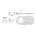 LED STREET LUMINAIRE 100W 12000LM 2200K 140×90˚ CLASS I 230V AC IP66 ACA – NORD10022