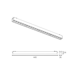 Sun Light ΦΩΤΙΣΤΙΚΑ-ΓΡΑΜΜΙΚΑ-ΜΑΓΝΗΤΙΚΗΣ ΡΑΓΑΣ-48V-ΜΑΥΡΟ ΧΡΩΜΑ-ARION-24G-W
