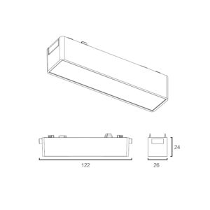Sun Light ΦΩΤΙΣΤΙΚΑ-ΓΡΑΜΜΙΚΑ-ΜΑΓΝΗΤΙΚΗΣ ΡΑΓΑΣ-48V-ΜΑΥΡΟ ΧΡΩΜΑ-ARION-5FL-W