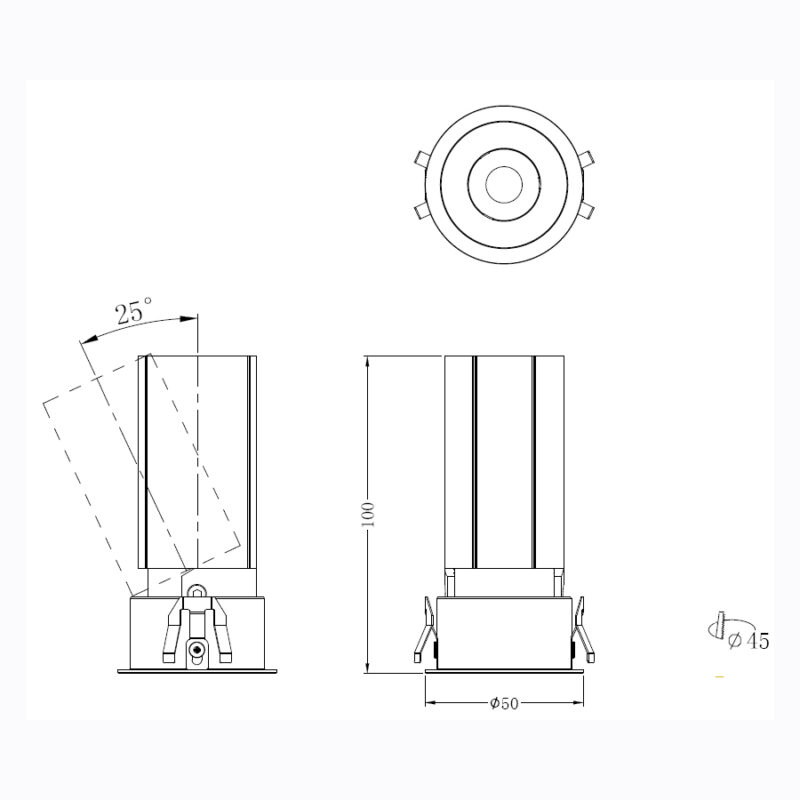 Sun Light ΣΠΟΤ ΦΩΤΙΣΤΙΚΟ ΧΩΝΕΥΤΟ-ΚΩΔ. OGIO-45-D