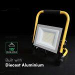 LED Προβολέας Εργασίας 50W V-TAC Cree Chip Μαύρος με Κίτρινη Βάση IP65 5000lm Φυσικό 4000K 3m Καλώδιο 6yrs Wty – 242186VT