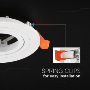 Βάση Σποτ Στρογγυλή Χωνευτή Λευκή GU10 Αλουμινίου V-TAC 24225VT