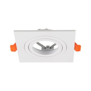 Βάση Σποτ GU10 – MR16 V-TAC Χωνευτή Τετράγωνη Λευκή Ματ 24226VT