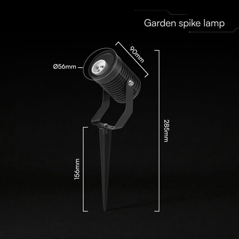 Φωτιστικό Σποτ Κήπου Καρφωτό Αλουμινίου GU10 Μαύρο IP65 V-TAC 24227VT