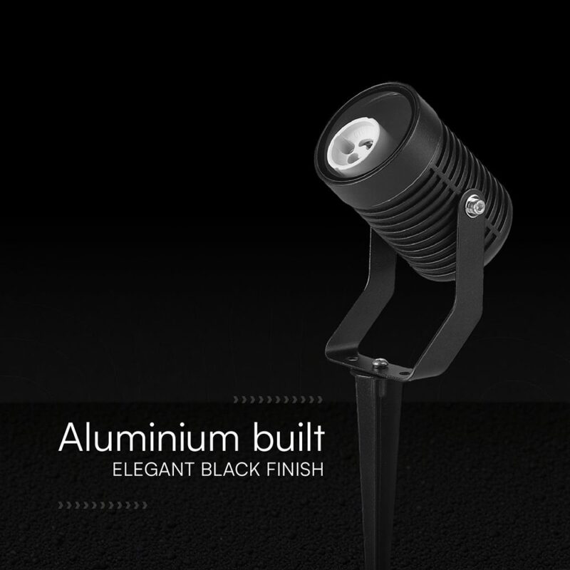 Φωτιστικό Σποτ Κήπου Καρφωτό Αλουμινίου GU10 Μαύρο IP65 V-TAC 24227VT