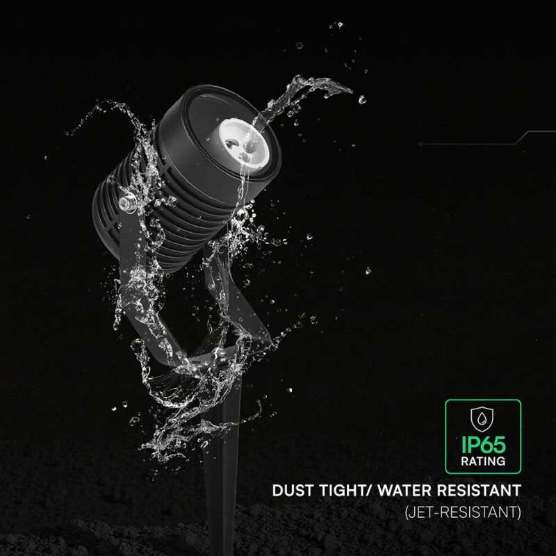 Φωτιστικό Σποτ Κήπου Καρφωτό Αλουμινίου GU10 Μαύρο IP65 V-TAC 24227VT