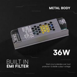 Τροφοδοτικό για LED 36W 24V IP20 Μεταλλικό V-TAC 24235VT